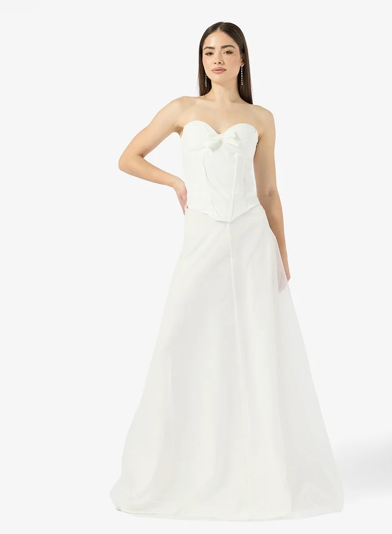 جينجر Sweetheart Neckline Corset Bodice Tulle Dress